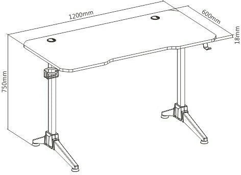 Γραφείο Gaming Ξύλινο Black με Μεταλλικά Πόδια 120x60x75εκ.