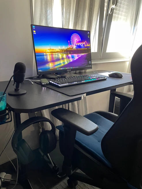 Γραφείο Gaming Ξύλινο Black με Μεταλλικά Πόδια 120x60x75εκ.